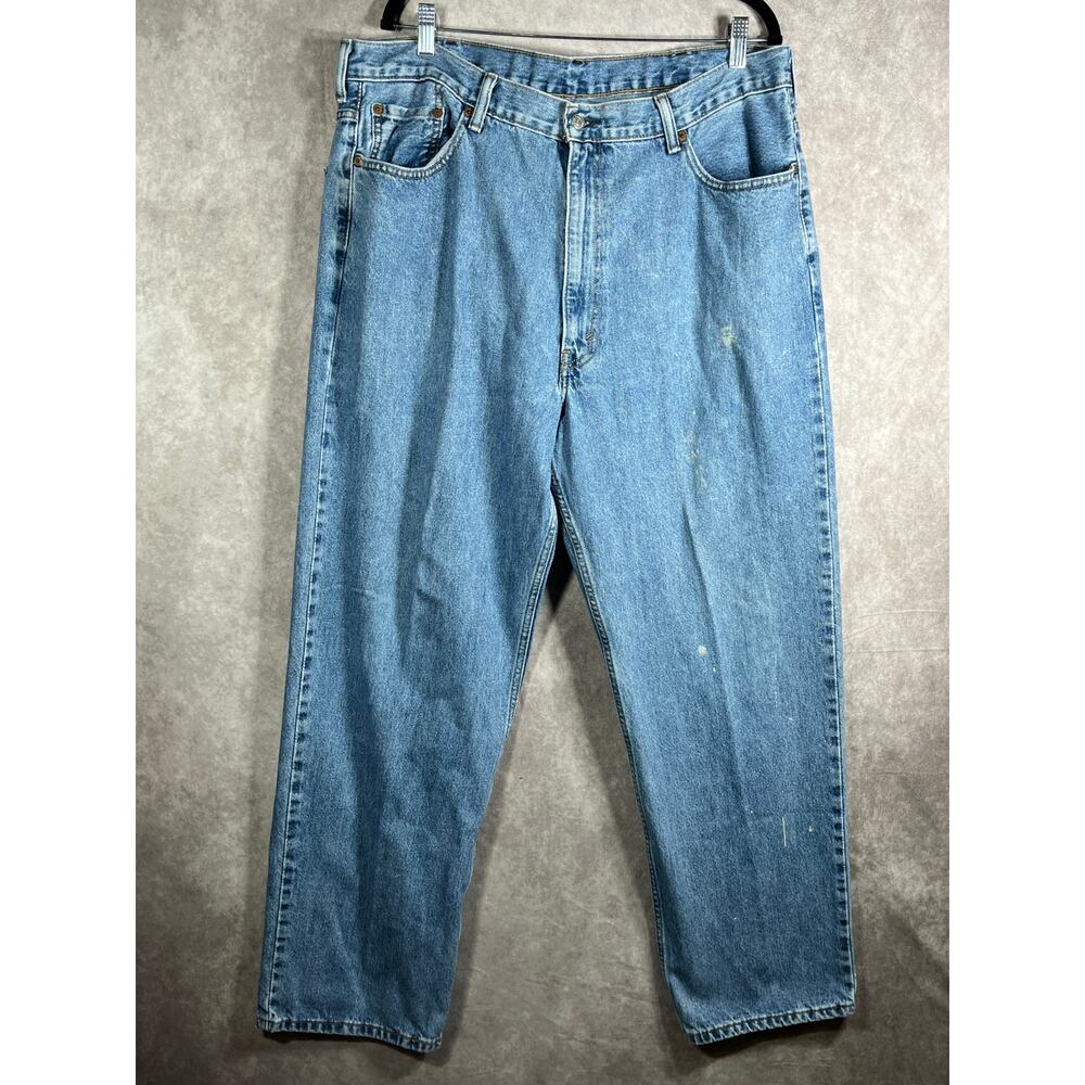 Levi's 550 Jeans Mens Size 42X32 Blue Medium Wash Denim Relaxed Fit Tapered Work